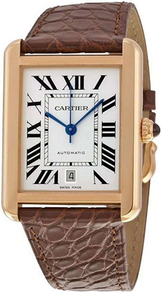 Cartier Men's W5200026 Tank Solo Analog Display Automatic Self-Winding Brown Watch